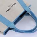 BALENCIAGA Navy Cabas S Hand Bag Canvas Blue Gray 339933 Auth ac3029V-6