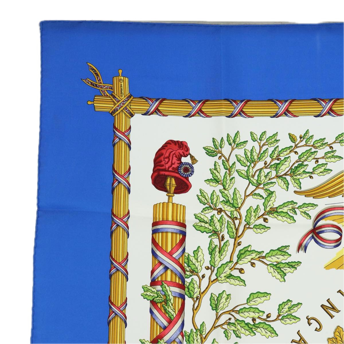 HERMES Carre 90 Scarf ""LIBERTE EGALITE FRATERNITE REPUBLIQ "" Silk Auth ac3034 - 0