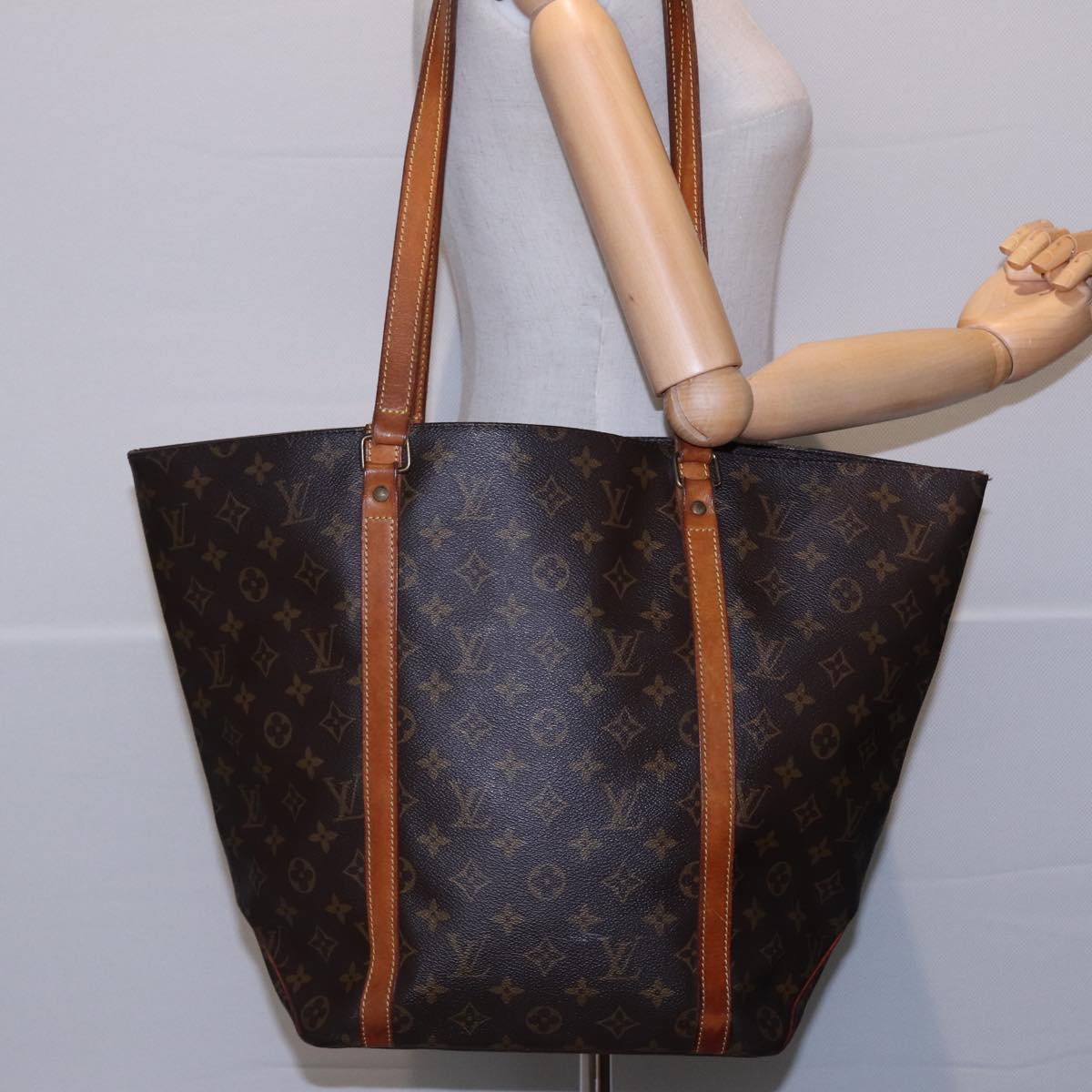 LOUIS VUITTON Monogram Sac Shopping Tote Bag M51108 LV Auth ac3037