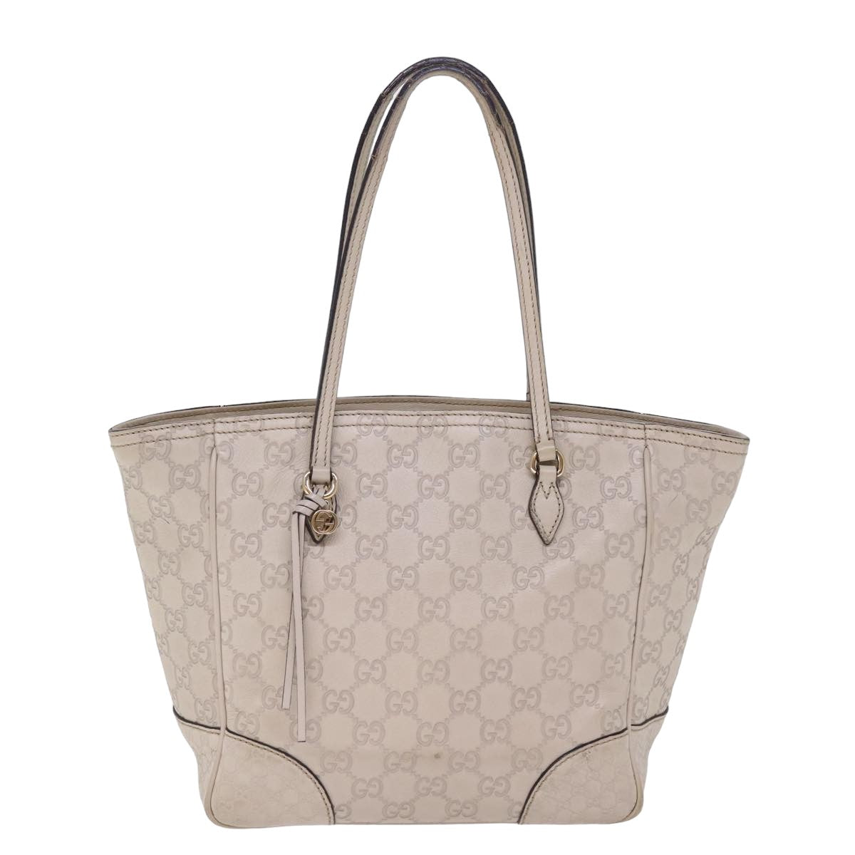 GUCCI GG Canvas Guccissima Tote Bag Beige 353119 Auth ac3056