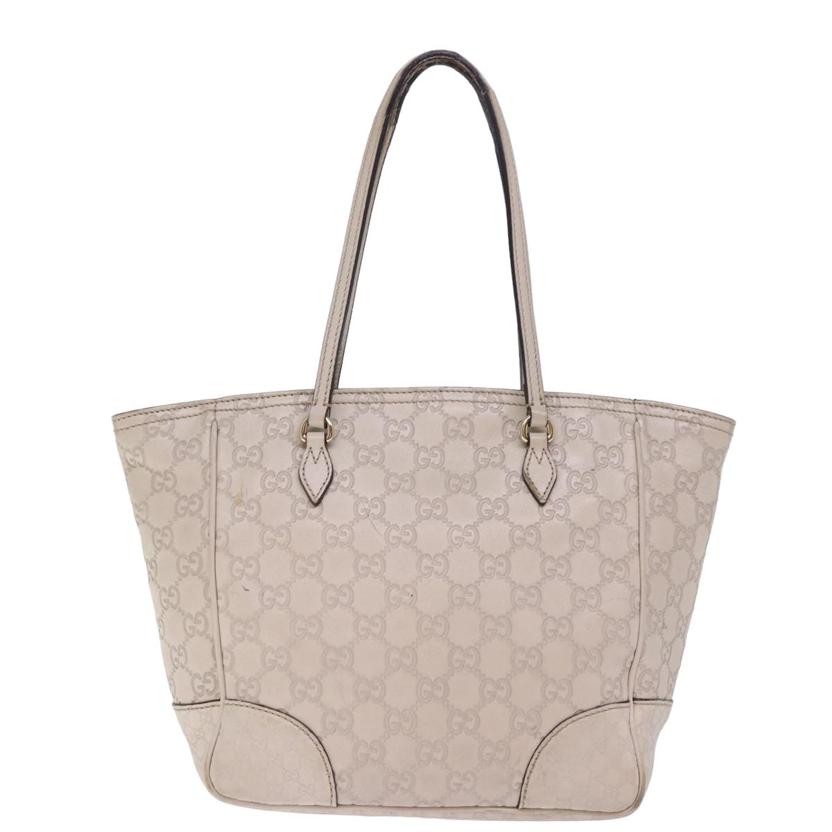 GUCCI GG Canvas Guccissima Tote Bag Beige 353119 Auth ac3056