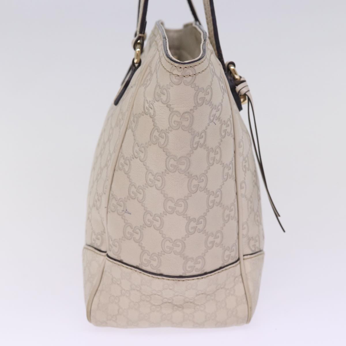 GUCCI GG Canvas Guccissima Tote Bag Beige 353119 Auth ac3056