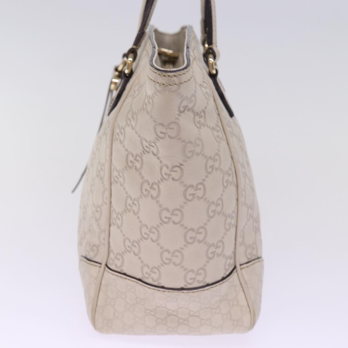 GUCCI GG Canvas Guccissima Tote Bag Beige 353119 Auth ac3056