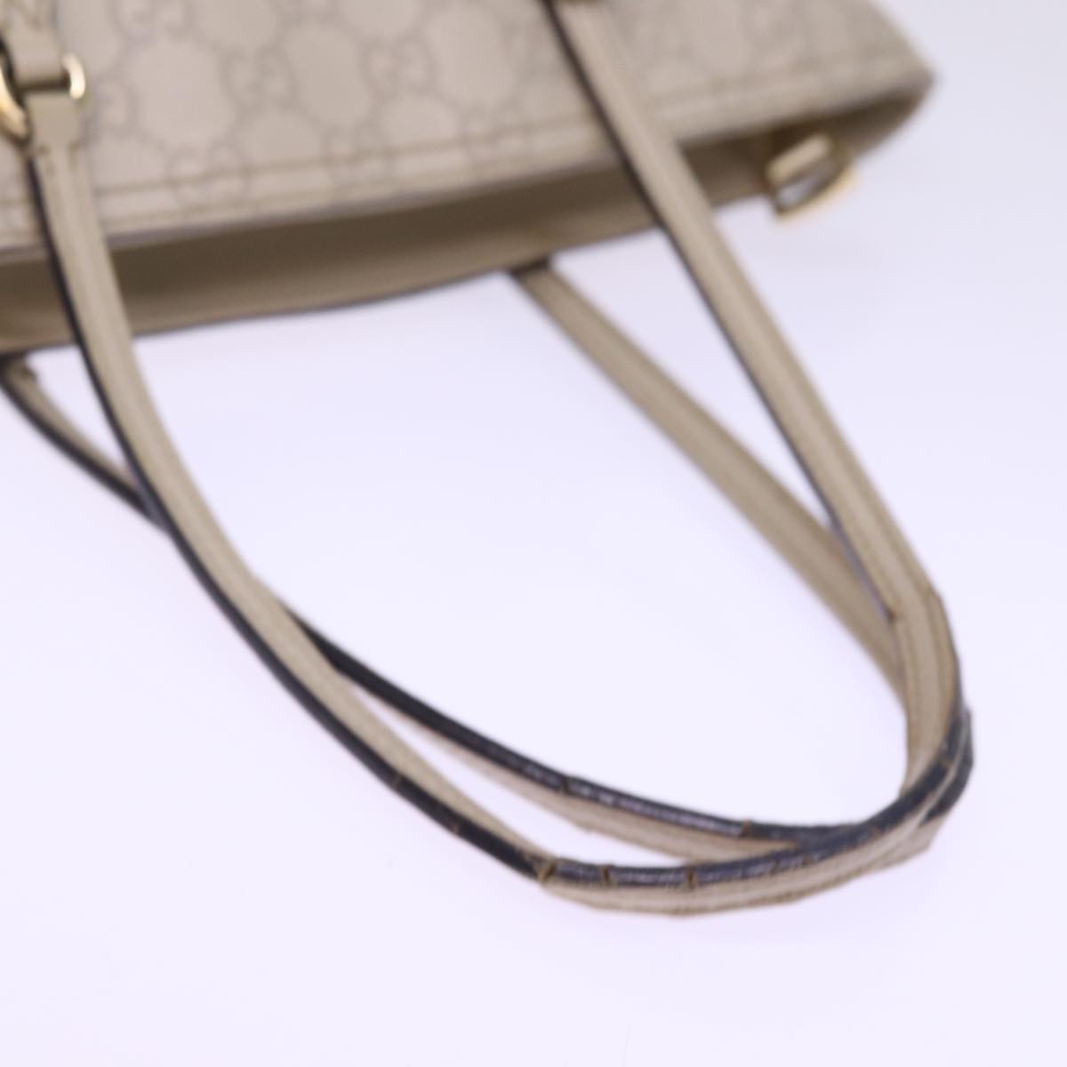 GUCCI GG Canvas Guccissima Tote Bag Beige 353119 Auth ac3056