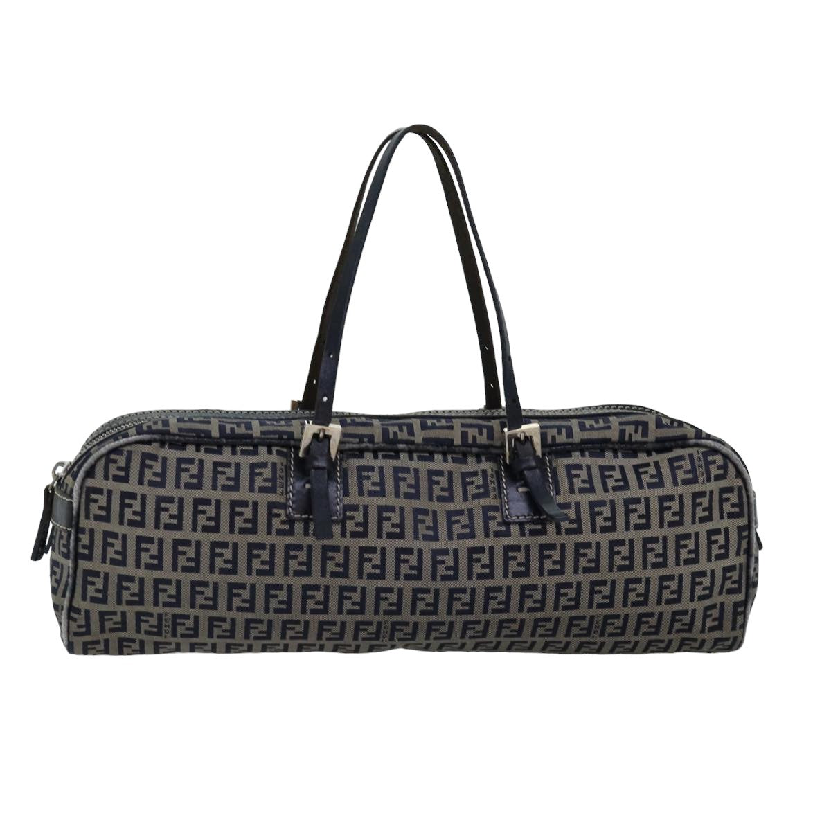 FENDI Zucchino Canvas Hand Bag Navy Auth ac3057