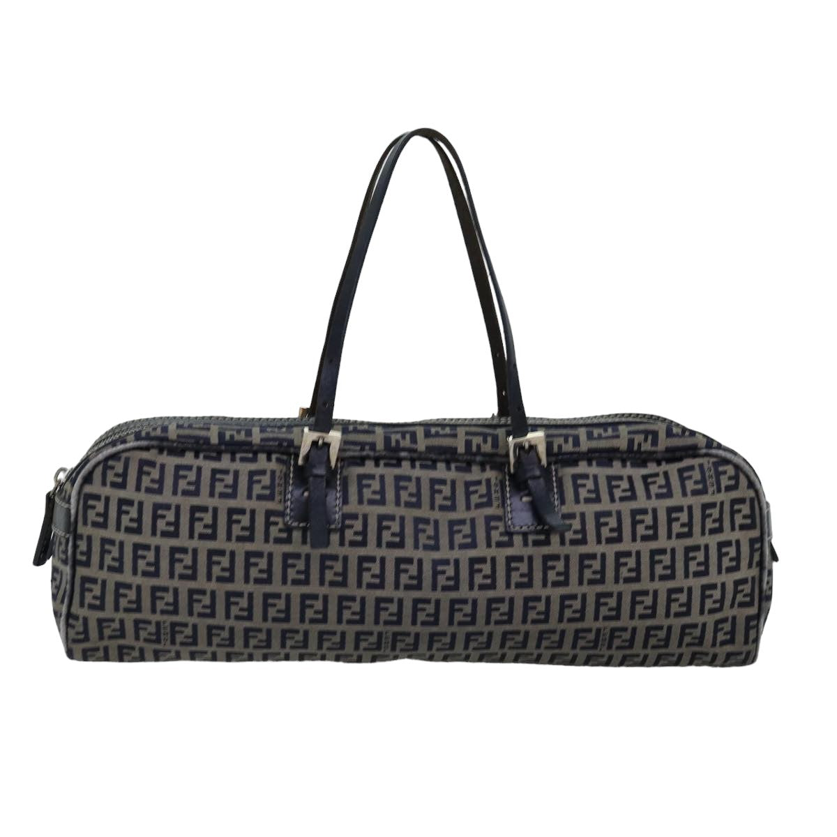 FENDI Zucchino Canvas Hand Bag Navy Auth ac3057