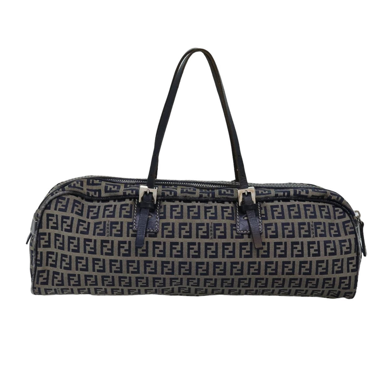 FENDI Zucchino Canvas Hand Bag Navy Auth ac3057