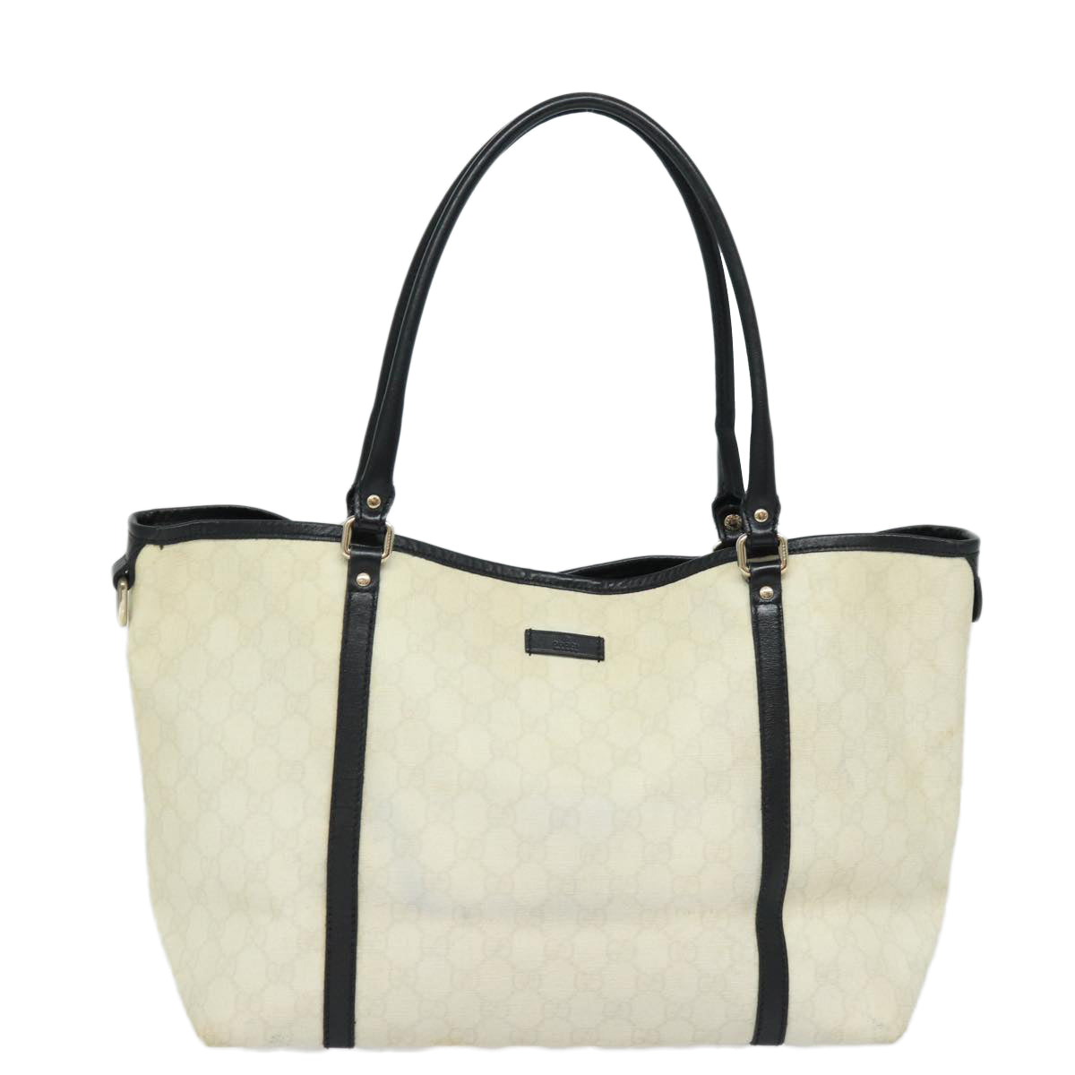 GUCCI GG Supreme Tote Bag PVC White 197953 Auth ac3059