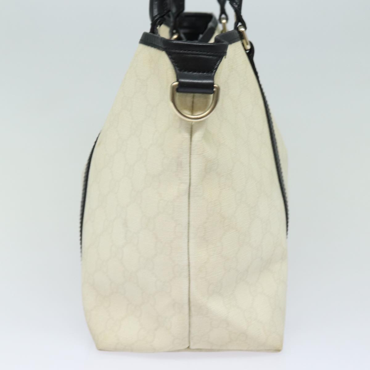 GUCCI GG Supreme Tote Bag PVC White 197953 Auth ac3059