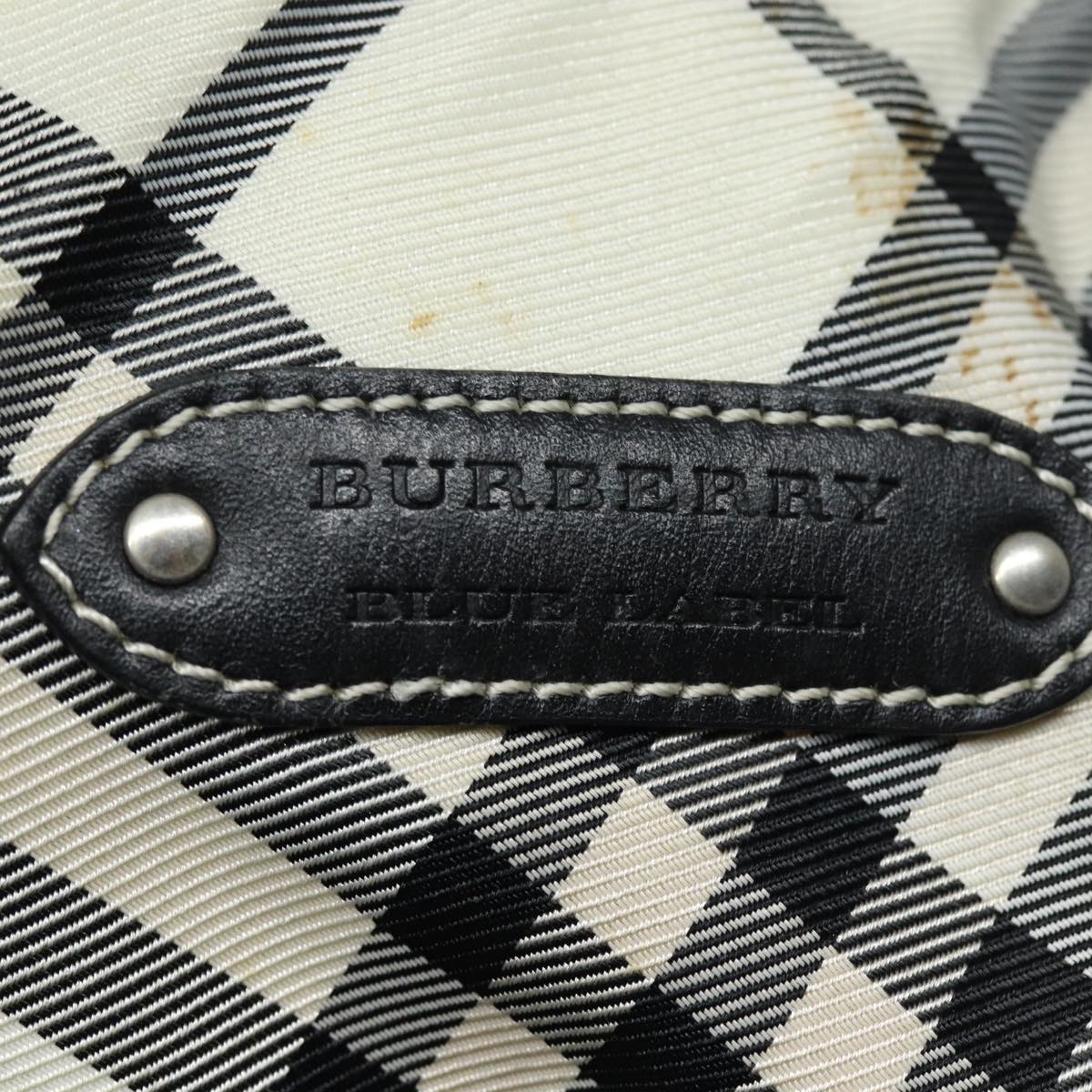 BURBERRY Nova Check Blue Label Tote Bag Canvas Beige Auth ac3068