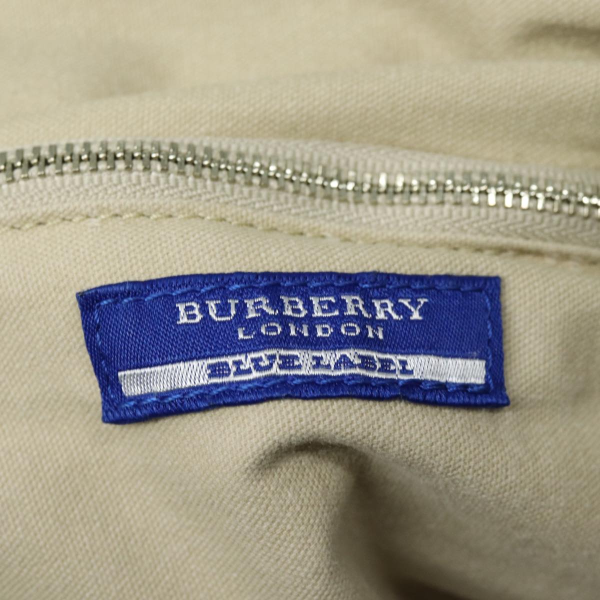 BURBERRY Nova Check Blue Label Tote Bag Canvas Beige Auth ac3068