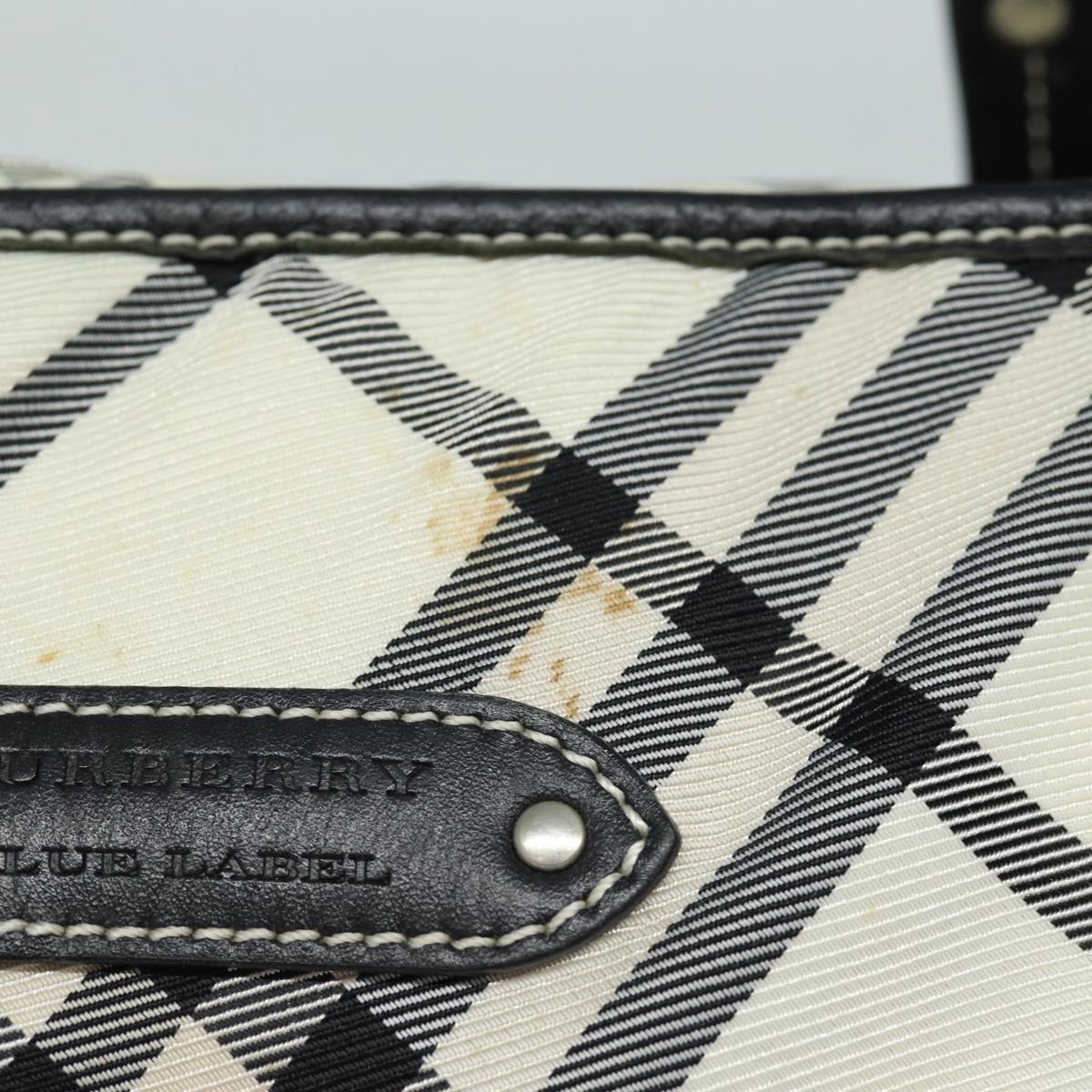 BURBERRY Nova Check Blue Label Tote Bag Canvas Beige Auth ac3068 - 0