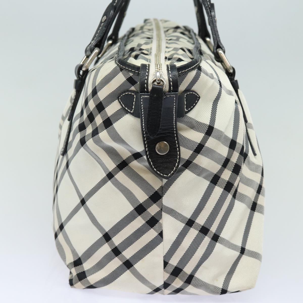 BURBERRY Nova Check Blue Label Tote Bag Canvas Beige Auth ac3068