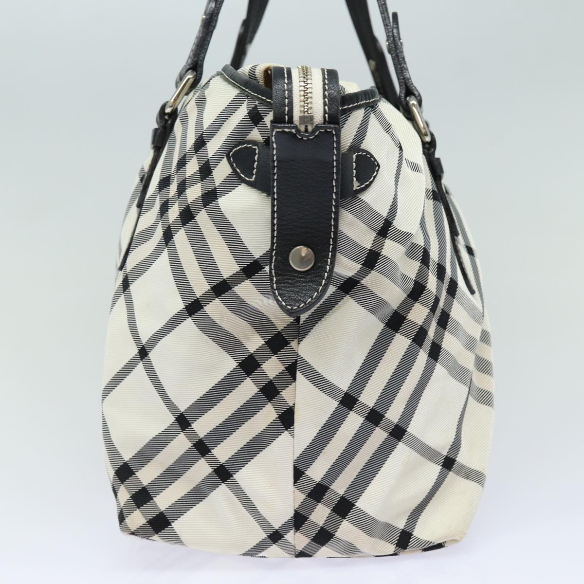 BURBERRY Nova Check Blue Label Tote Bag Canvas Beige Auth ac3068