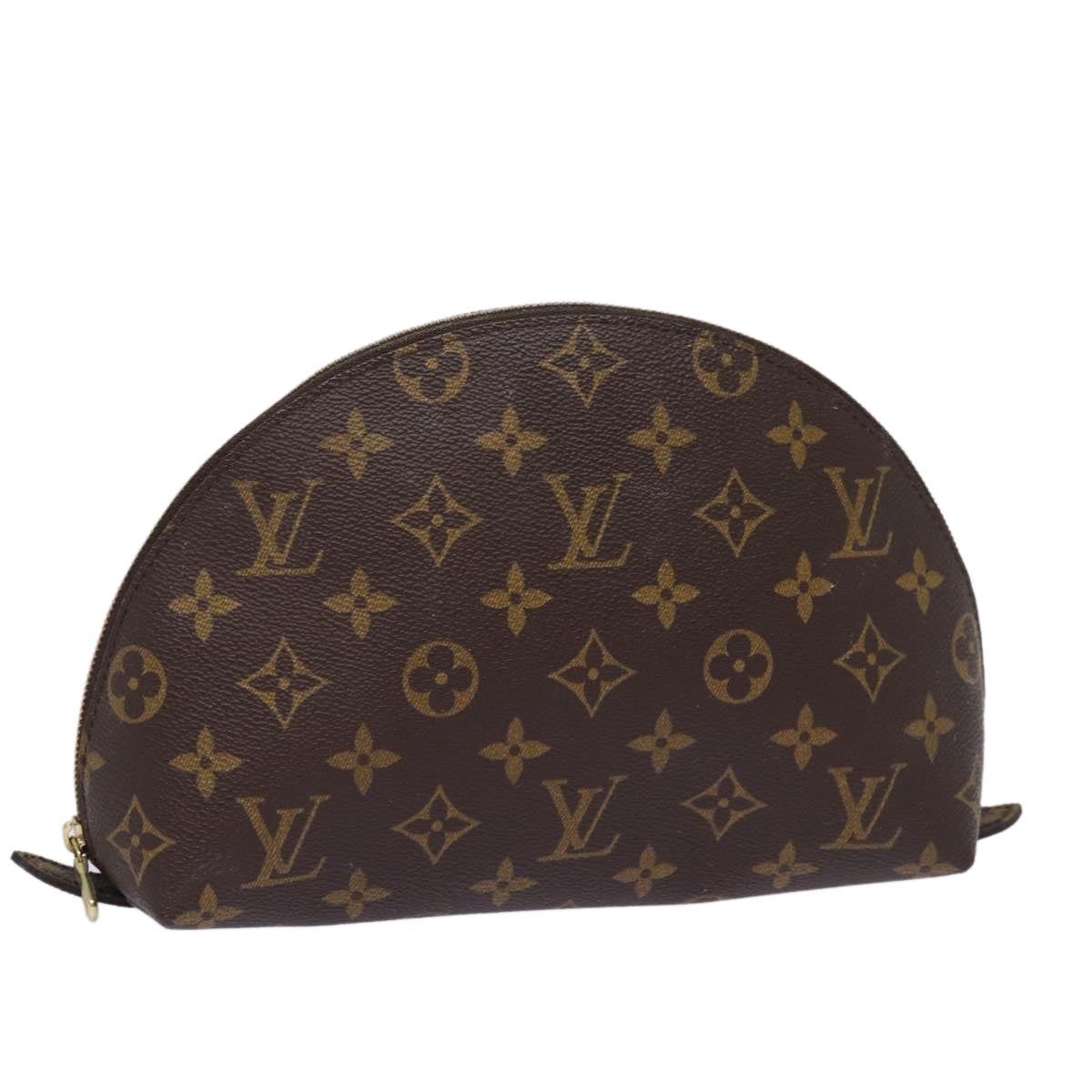 LOUIS VUITTON Monogram Trousse Demi Ronde Cosmetic Pouch M47520 LV Auth ac3074