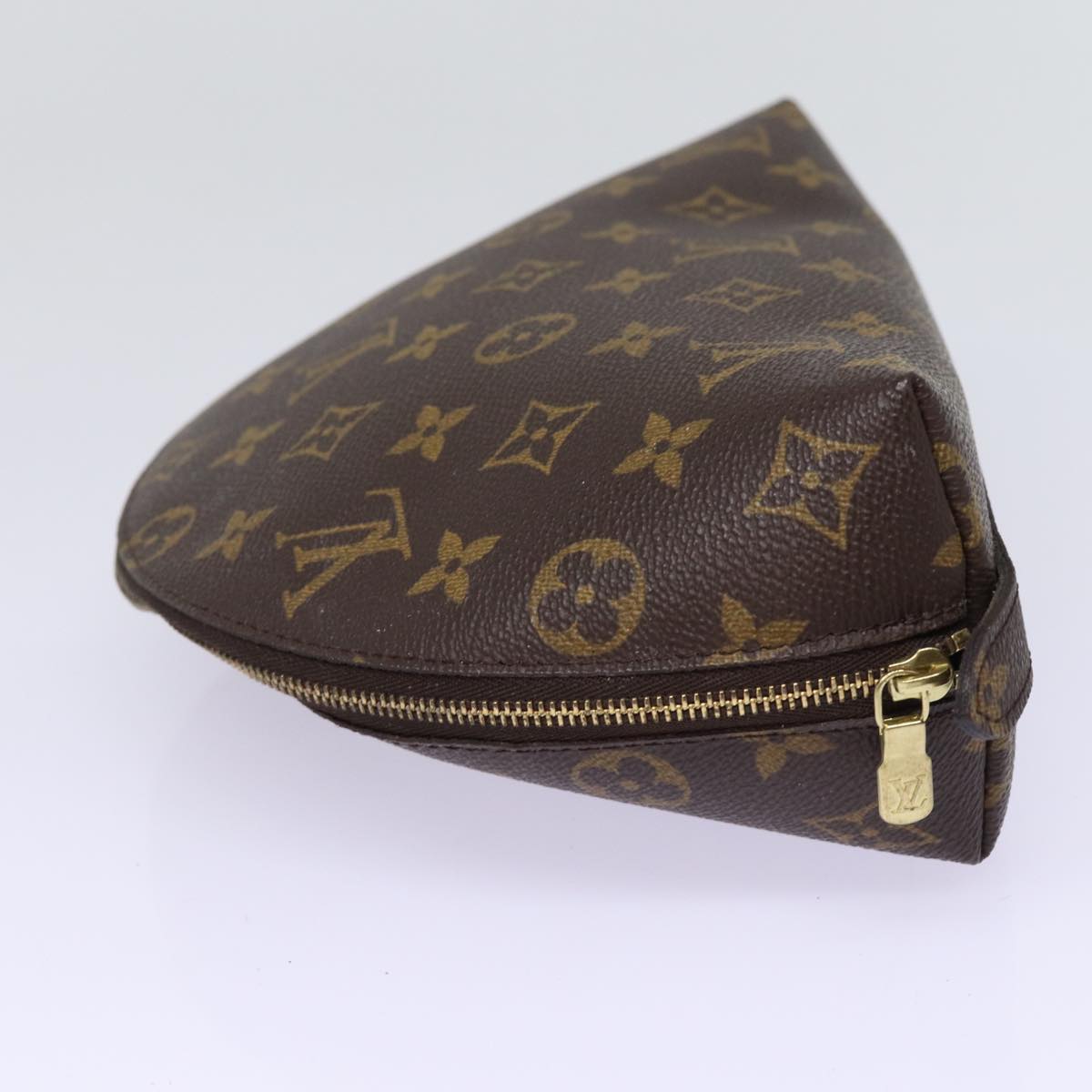 LOUIS VUITTON Monogram Trousse Demi Ronde Cosmetic Pouch M47520 LV Auth ac3074