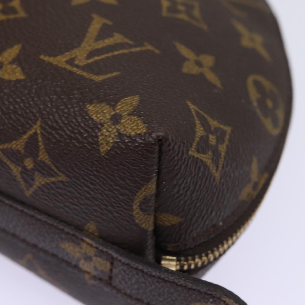 LOUIS VUITTON Monogram Trousse Demi Ronde Cosmetic Pouch M47520 LV Auth ac3074