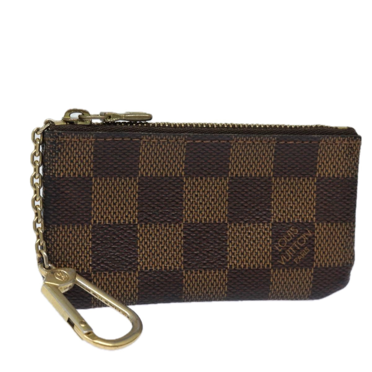 LOUIS VUITTON Damier Ebene Pochette Cles Coin Purse N62658 LV Auth ac3080