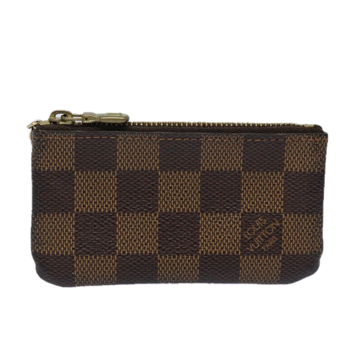 LOUIS VUITTON Damier Ebene Pochette Cles Coin Purse N62658 LV Auth ac3080