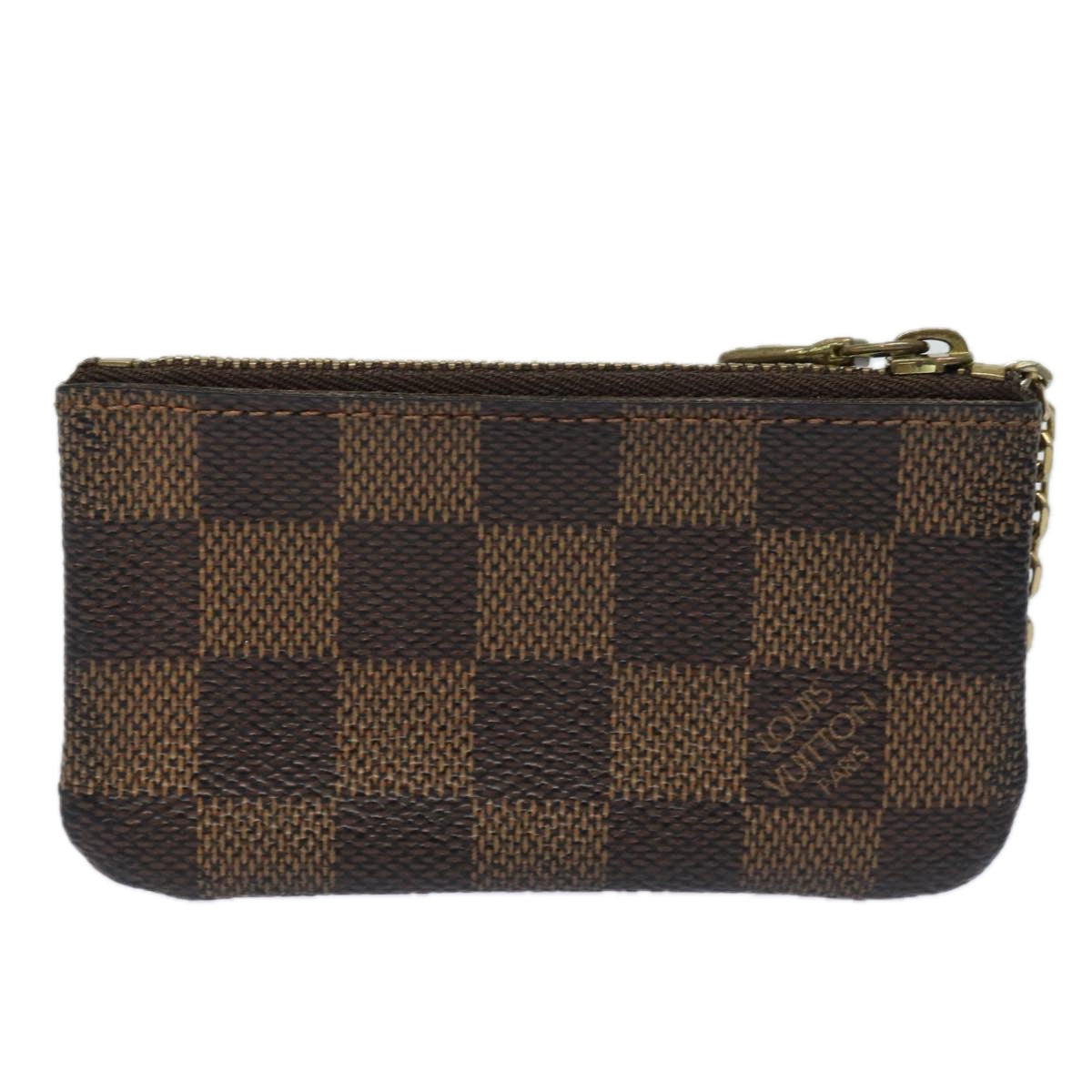 LOUIS VUITTON Damier Ebene Pochette Cles Coin Purse N62658 LV Auth ac3080 - 0