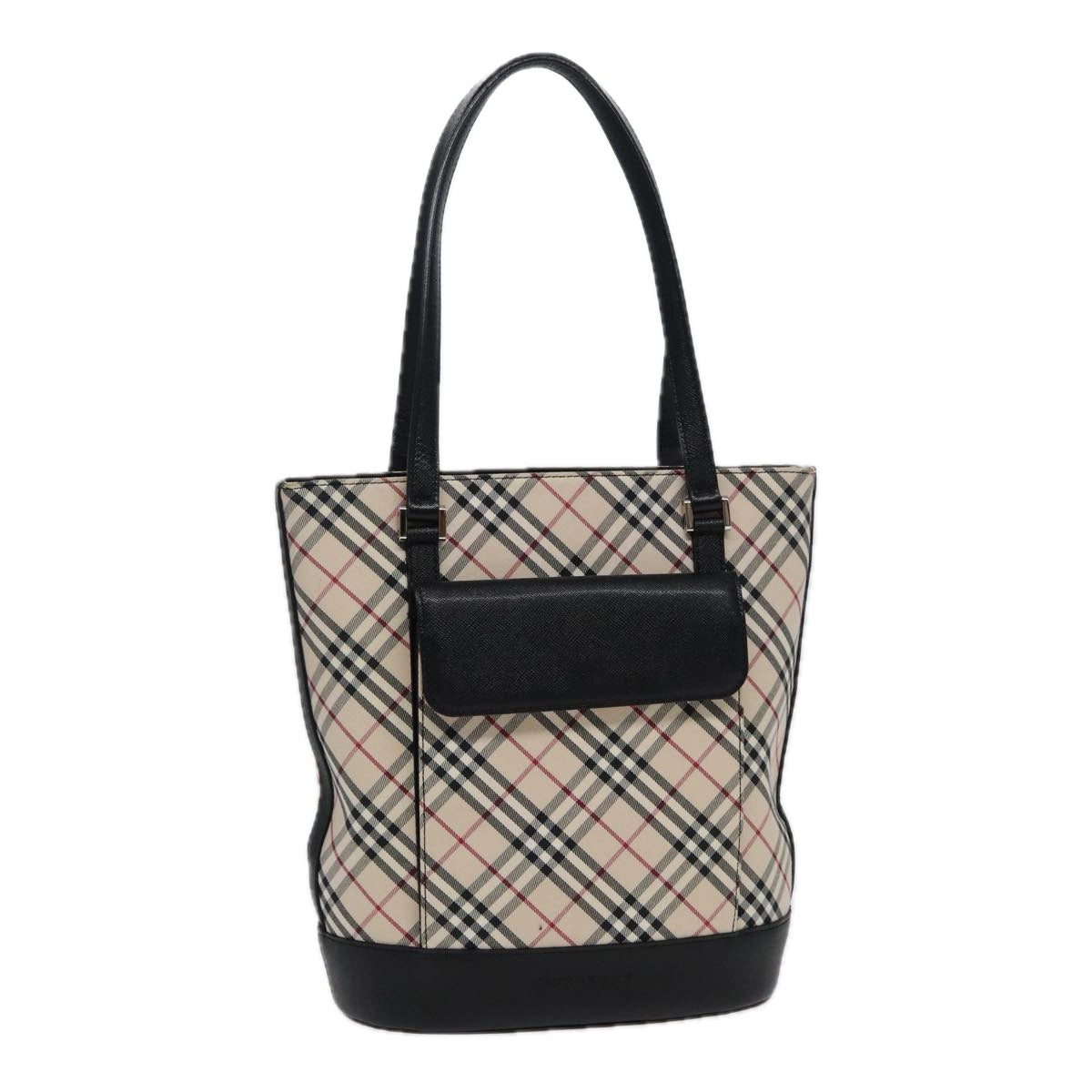 BURBERRY Nova Check Tote Bag Canvas Beige Auth ac3089