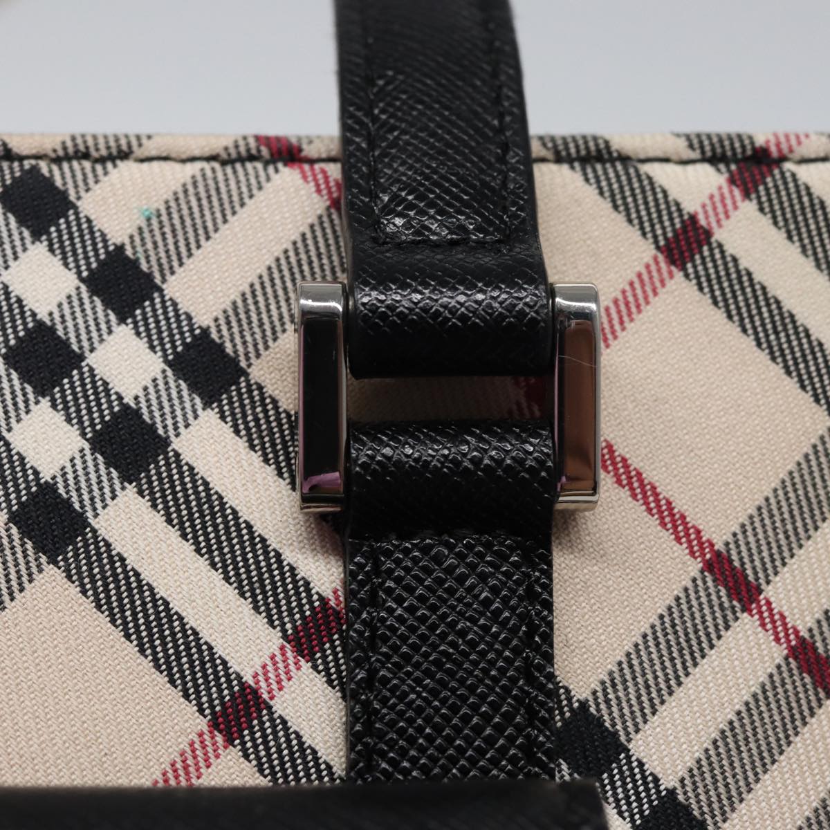 BURBERRY Nova Check Tote Bag Canvas Beige Auth ac3089