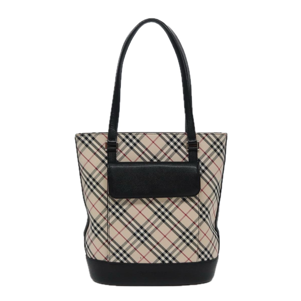 BURBERRY Nova Check Tote Bag Canvas Beige Auth ac3089