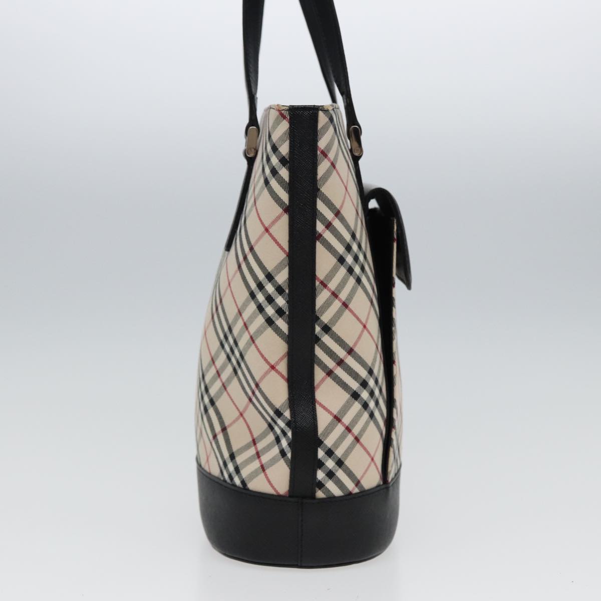 BURBERRY Nova Check Tote Bag Canvas Beige Auth ac3089