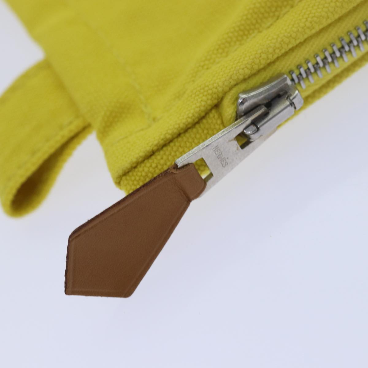 HERMES Pouch Canvas 3Set Yellow Auth ac3092