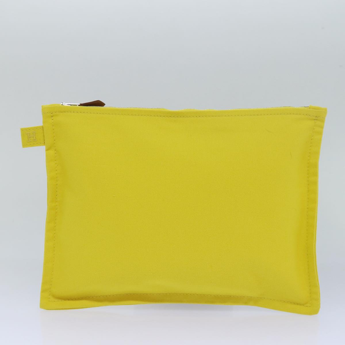 HERMES Pouch Canvas 3Set Yellow Auth ac3092