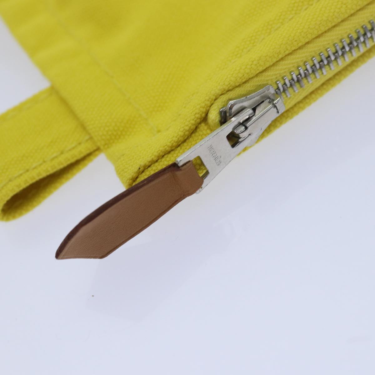 HERMES Pouch Canvas 3Set Yellow Auth ac3092