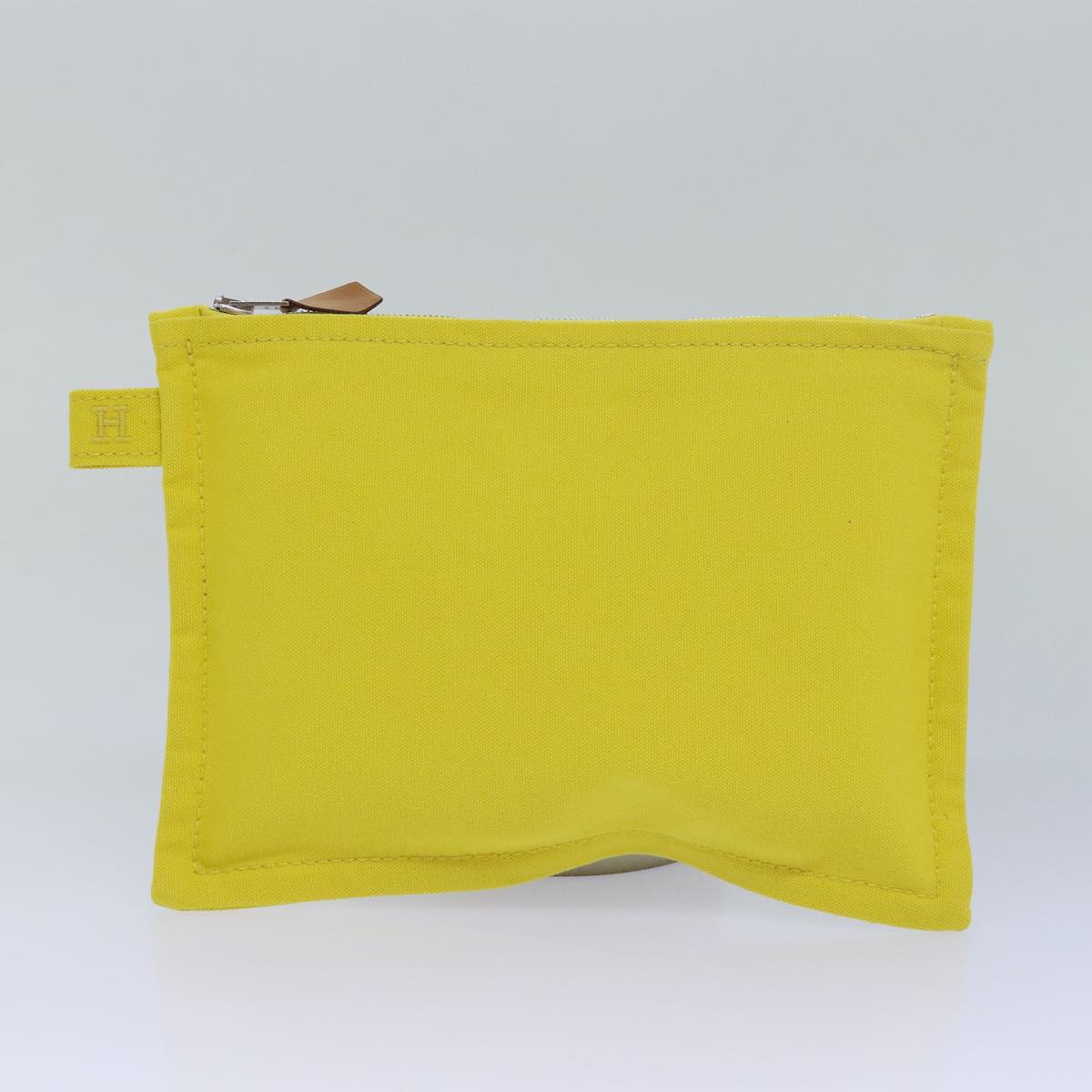 HERMES Pouch Canvas 3Set Yellow Auth ac3092