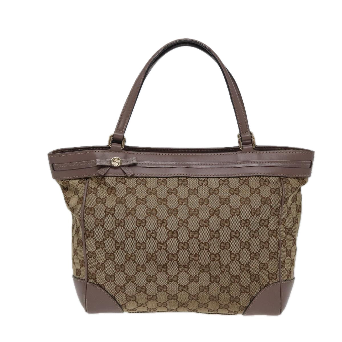 GUCCI GG Canvas Tote Bag Beige 257061 Auth ac3097