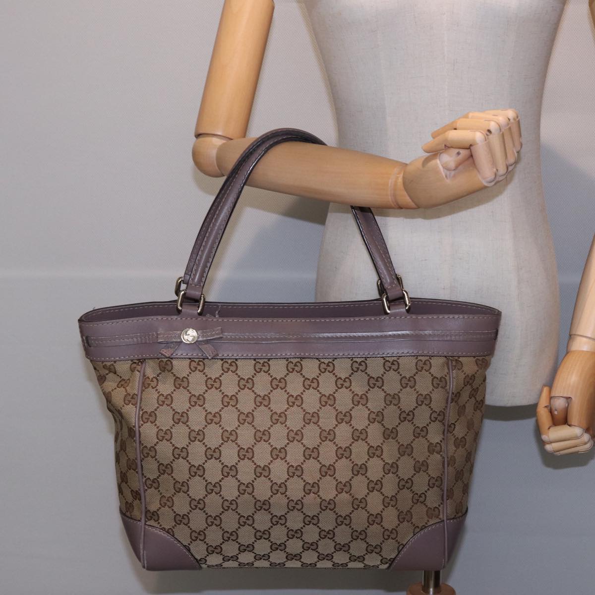 GUCCI GG Canvas Tote Bag Beige 257061 Auth ac3097