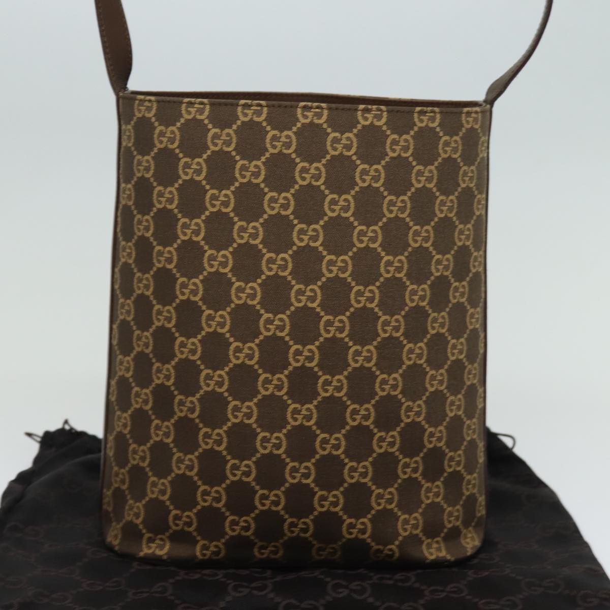 GUCCI GG Canvas Shoulder Bag Brown 001 4286 Auth ac3098