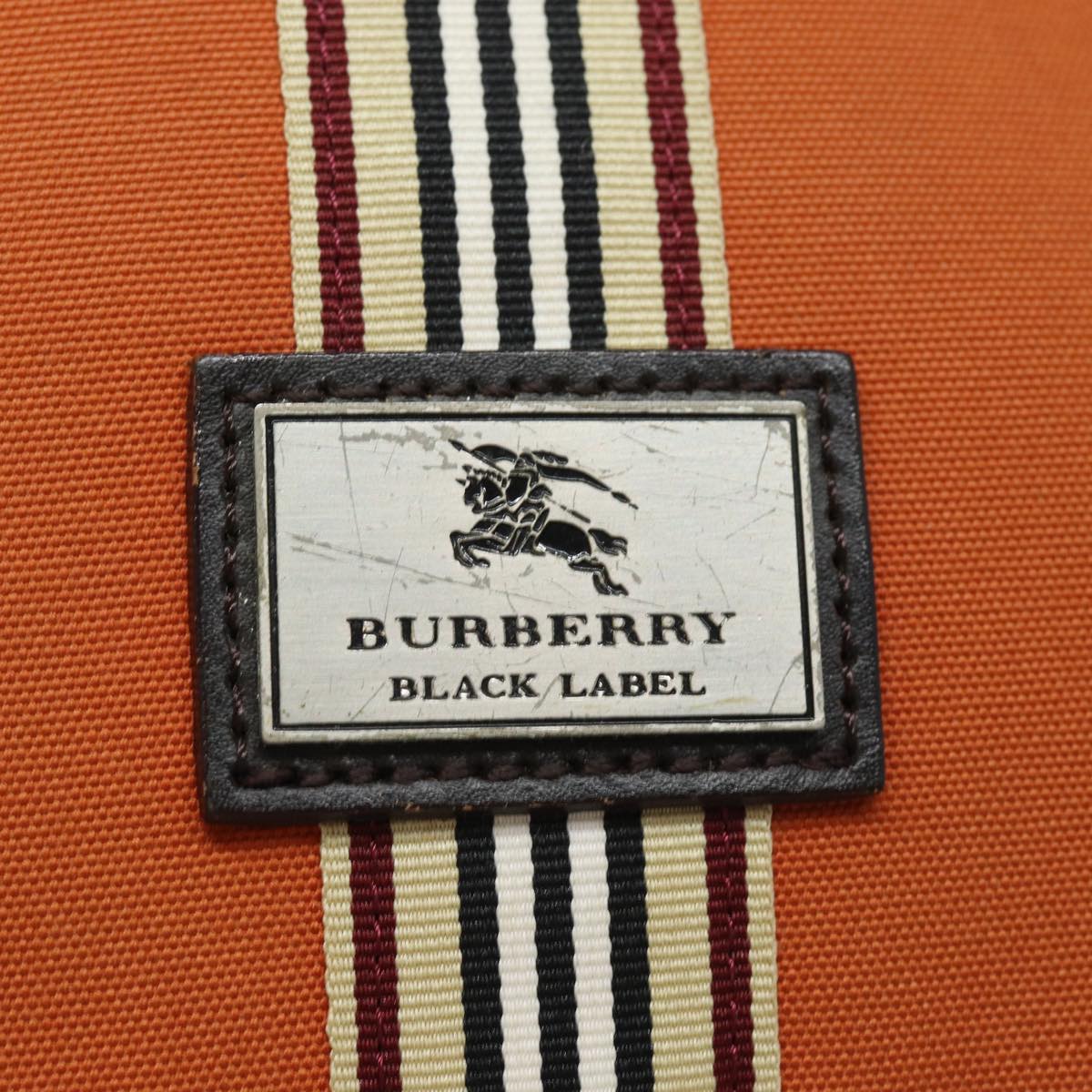 BURBERRY Black label Shoulder Bag Canvas Orange Auth ac3101