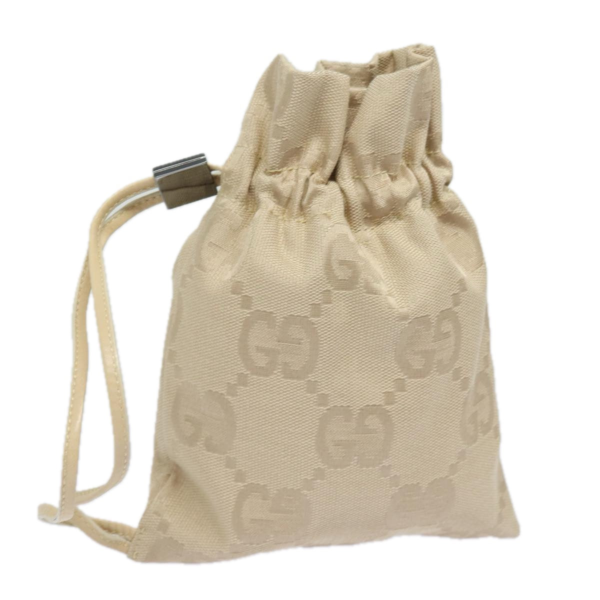 GUCCI GG Canvas Pouch Beige 039 1047 Auth ac3102