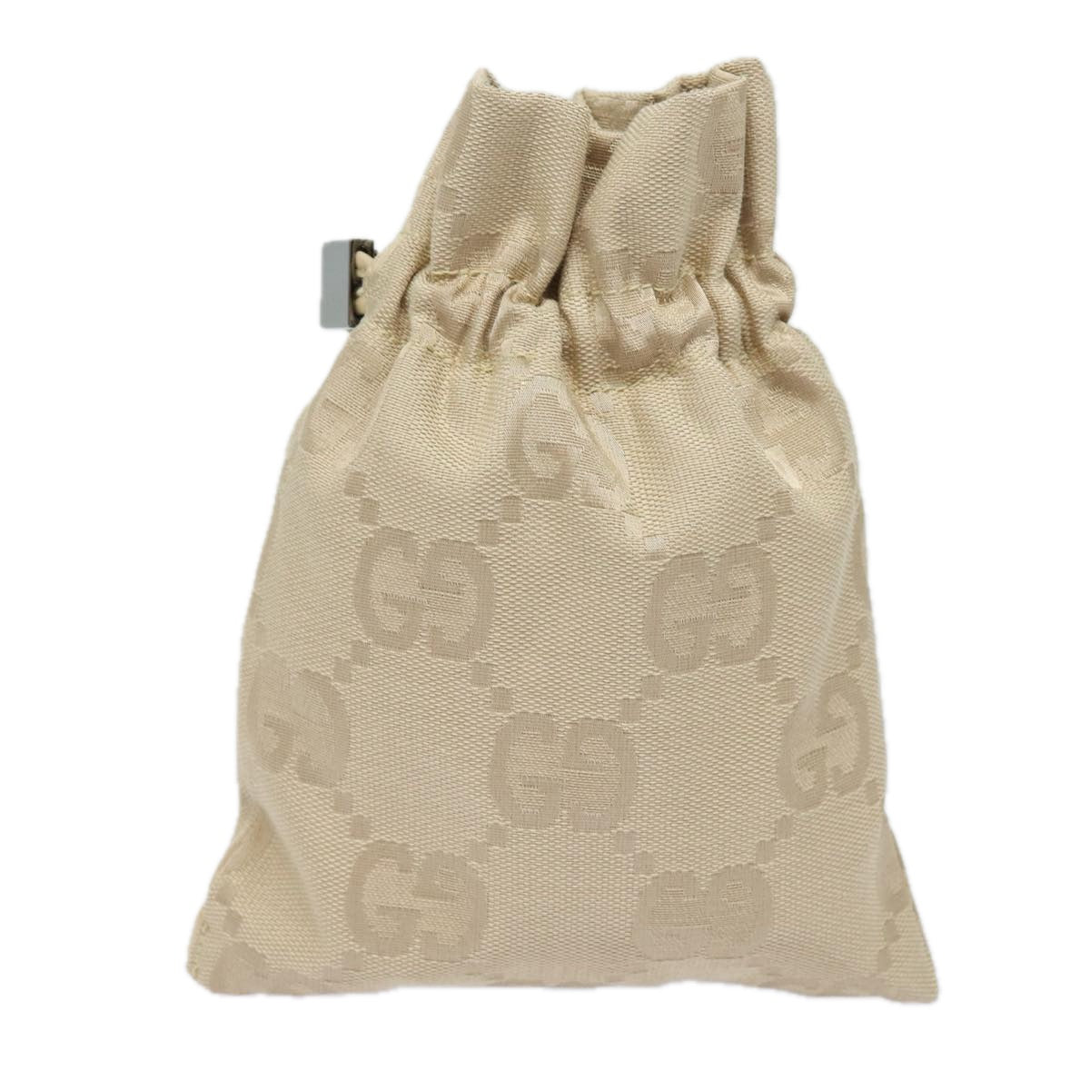 GUCCI GG Canvas Pouch Beige 039 1047 Auth ac3102