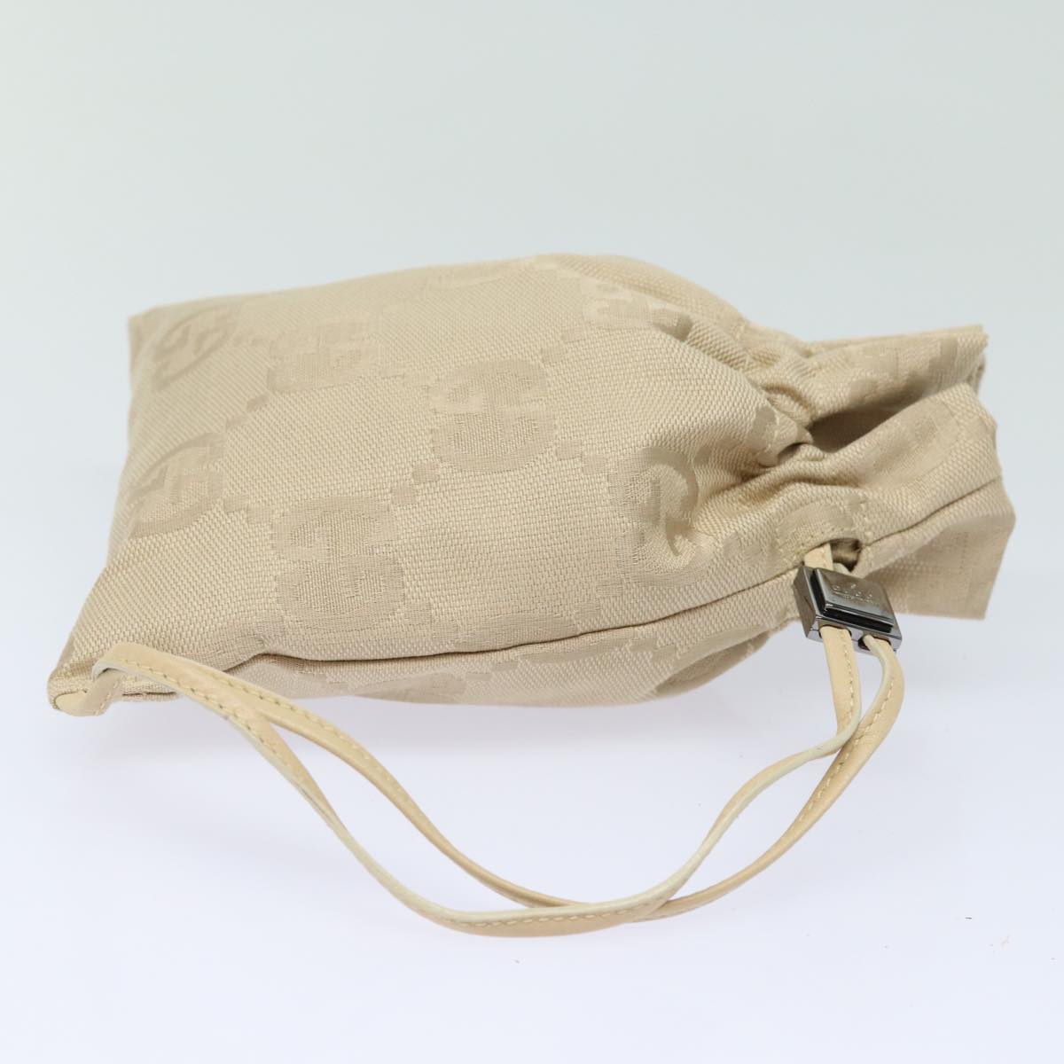 GUCCI GG Canvas Pouch Beige 039 1047 Auth ac3102