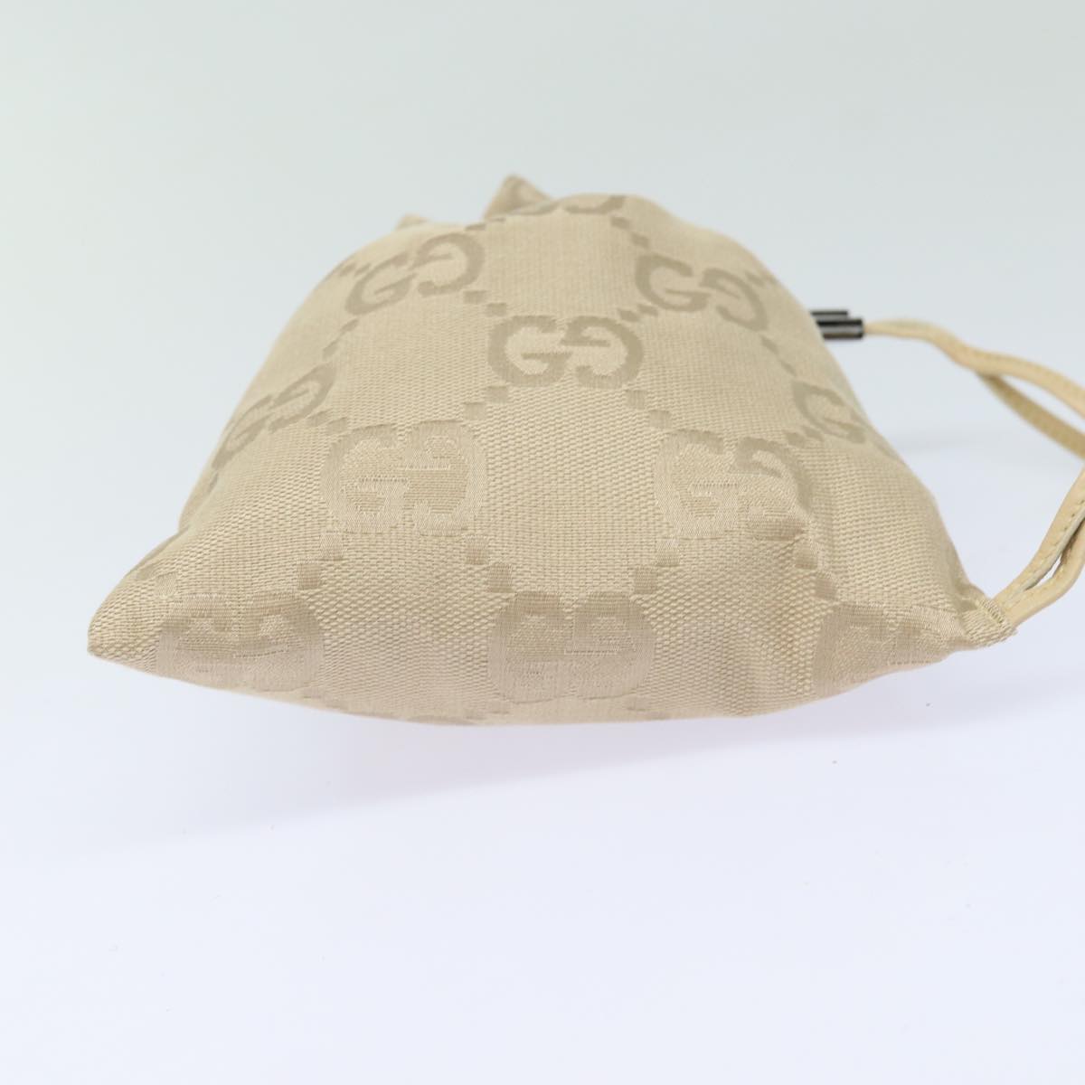 GUCCI GG Canvas Pouch Beige 039 1047 Auth ac3102