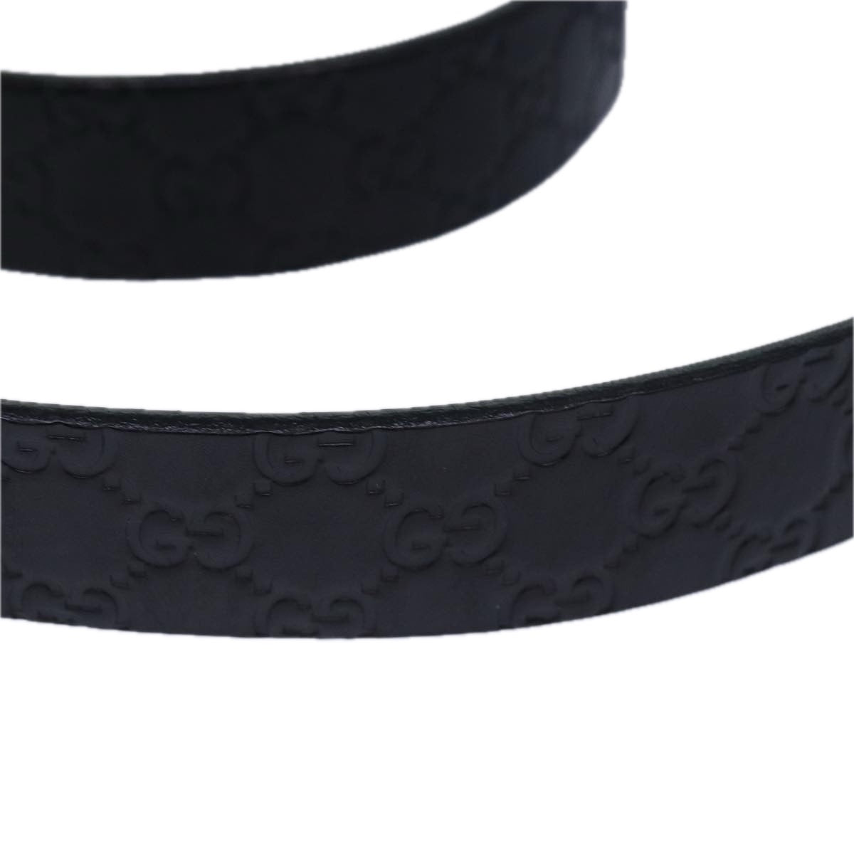 GUCCI GG Canvas Guccissima Belt 42.9"" Black 163501 Auth ac3103