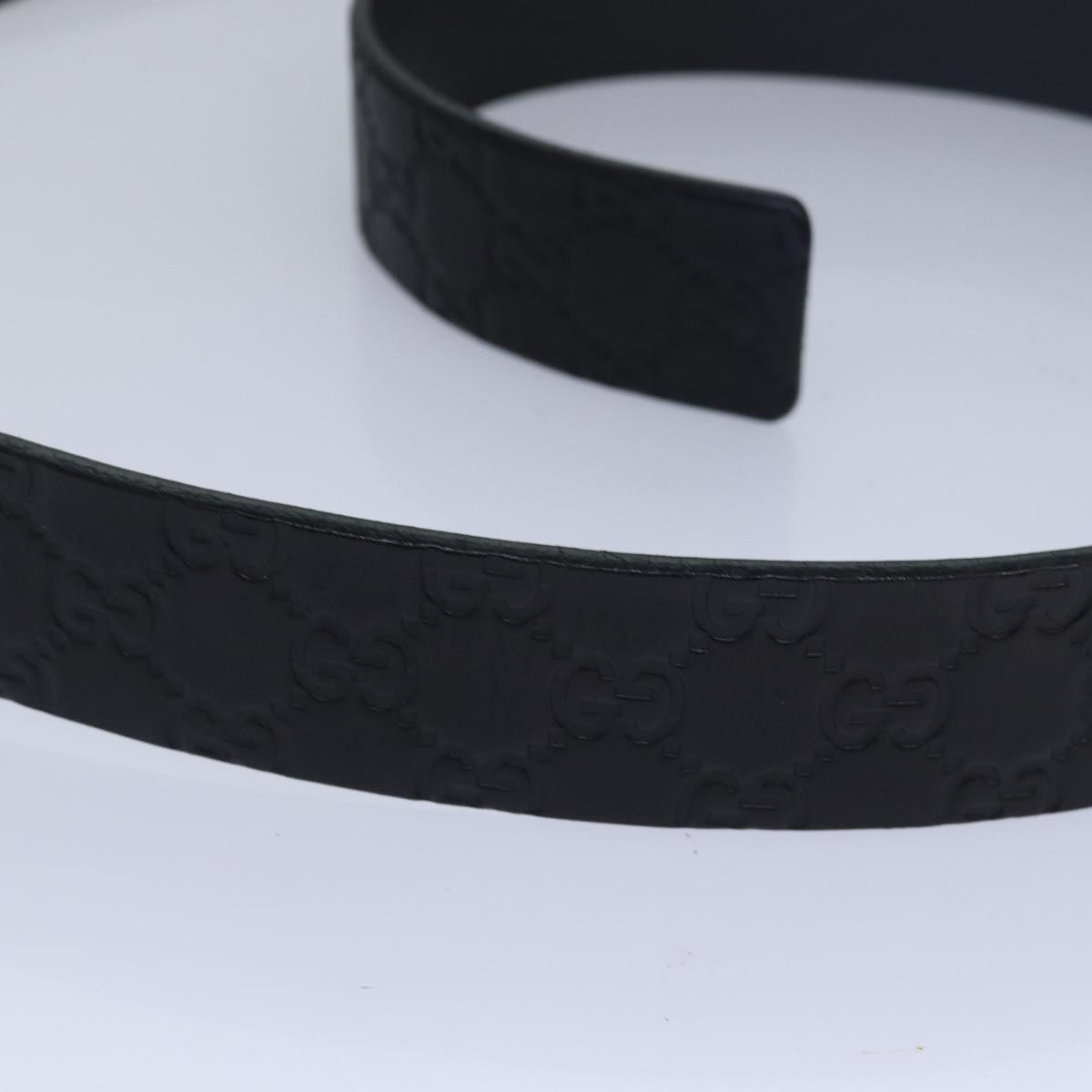 GUCCI GG Canvas Guccissima Belt 42.9"" Black 163501 Auth ac3103