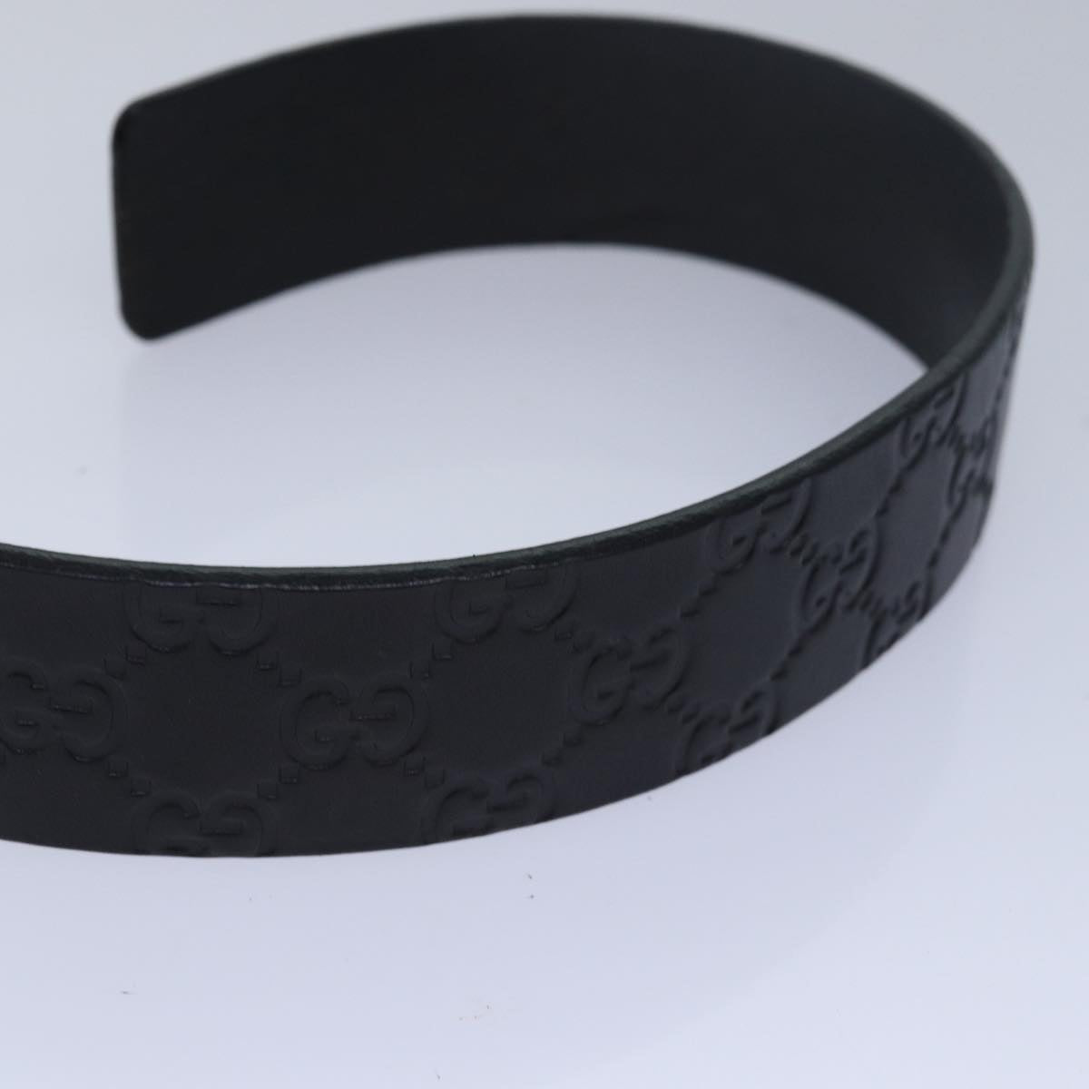 GUCCI GG Canvas Guccissima Belt 42.9"" Black 163501 Auth ac3103