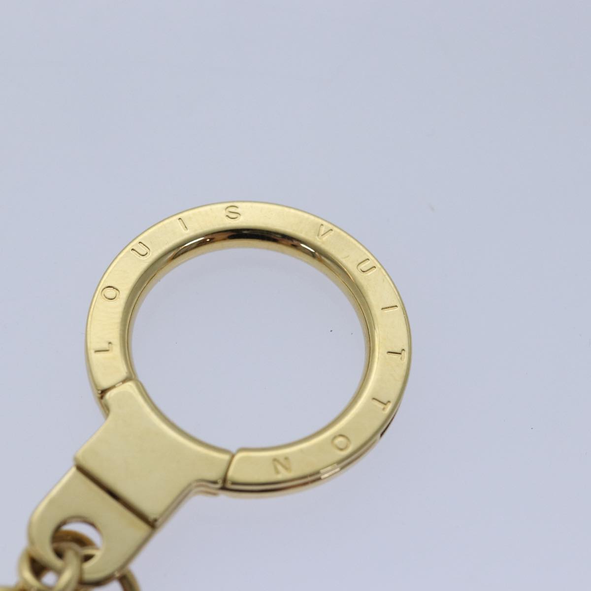 LOUIS VUITTON Porte Cles Cabochon Key Holder Gold M66001 LV Auth ac3106