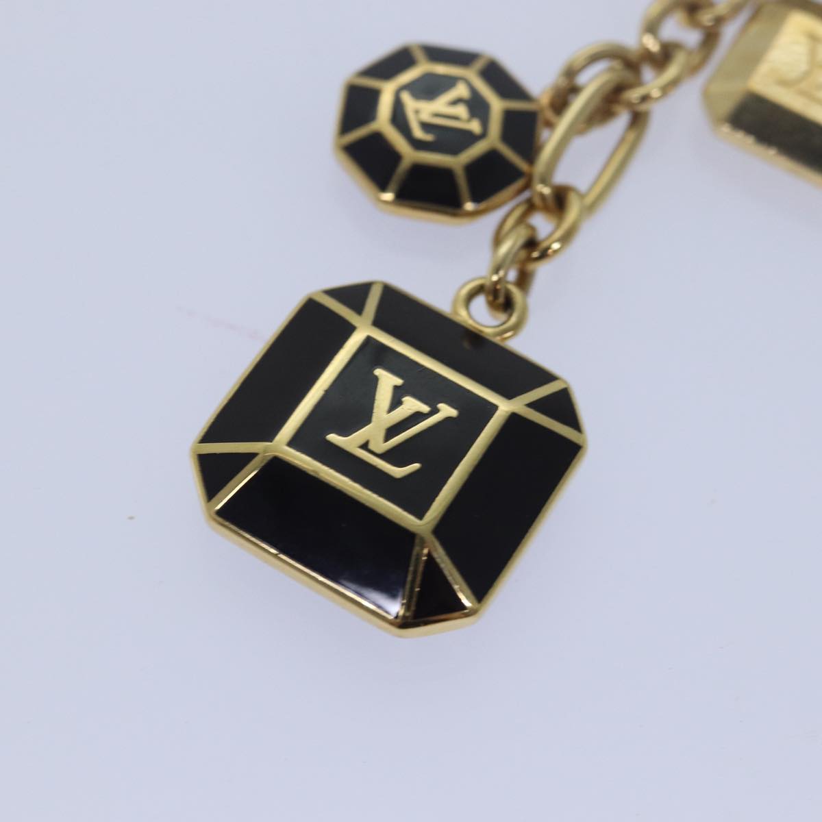 LOUIS VUITTON Porte Cles Cabochon Key Holder Gold M66001 LV Auth ac3106 - 0