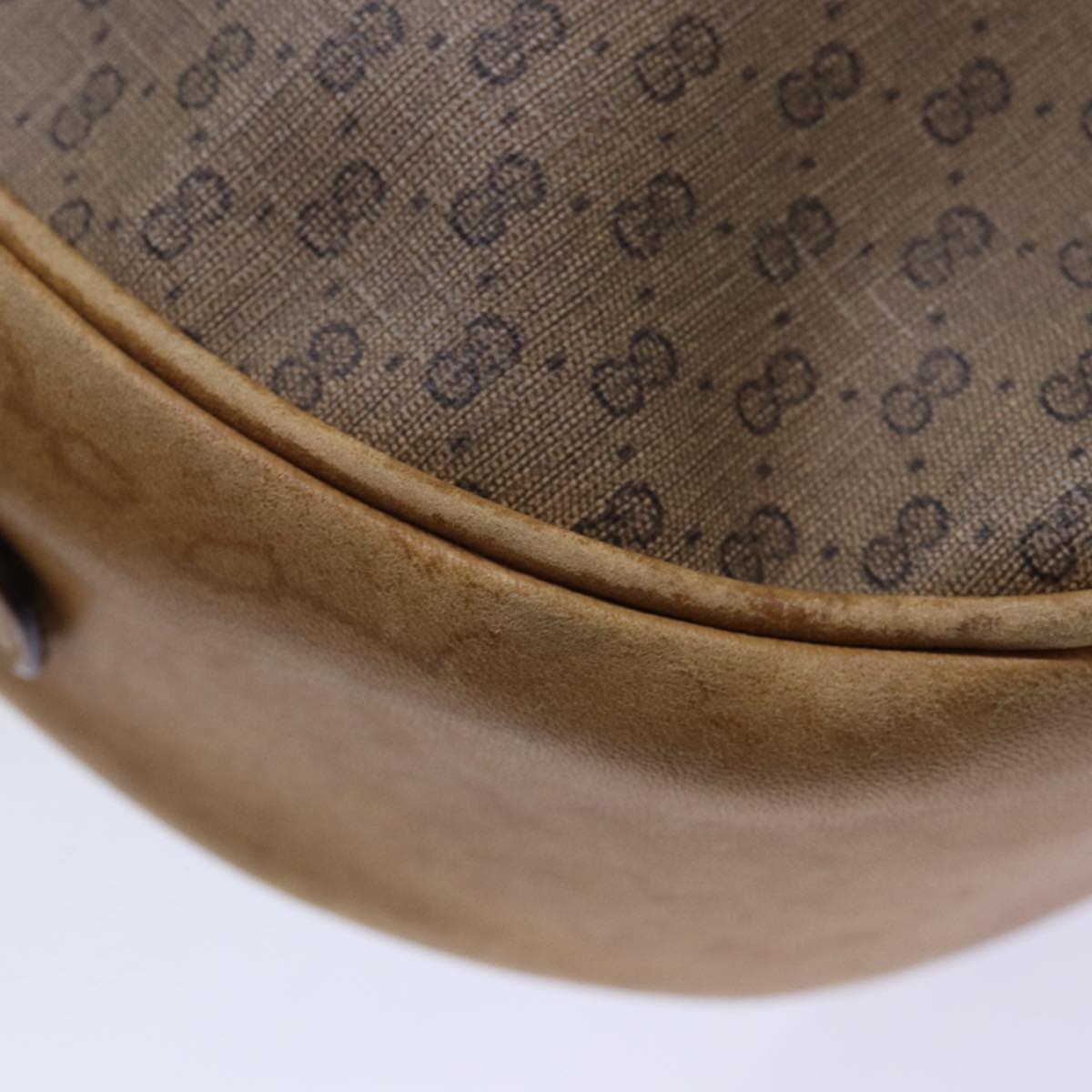 GUCCI Micro GG Supreme Shoulder Bag PVC Leather Beige 46 001 4856 Auth ac3114