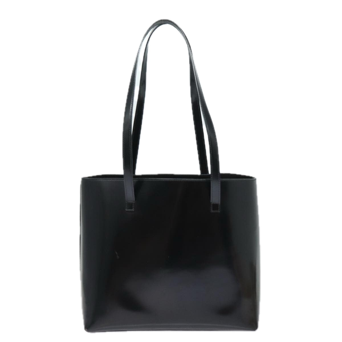 GUCCI Tote Bag Patent Leather Outlet Black Auth ac3126