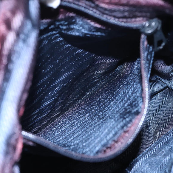 PRADA Chain Shoulder Bag Nylon Purple Auth ac3138