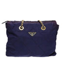 PRADA Chain Shoulder Bag Nylon Purple Auth ac3138-13