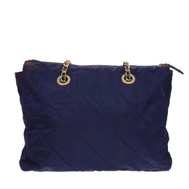 PRADA Chain Shoulder Bag Nylon Purple Auth ac3138 - 0